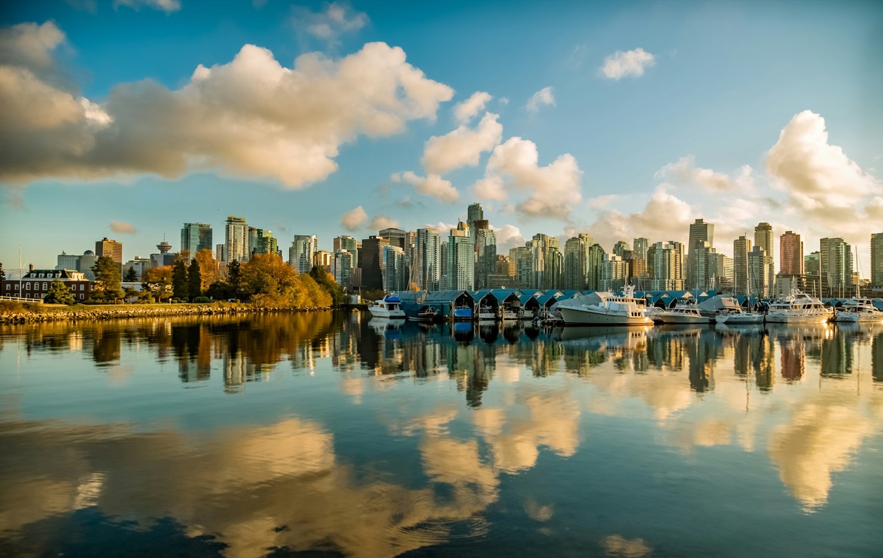 Coal Harbour and the North Shore mountains, Vancouver, British Columbia
